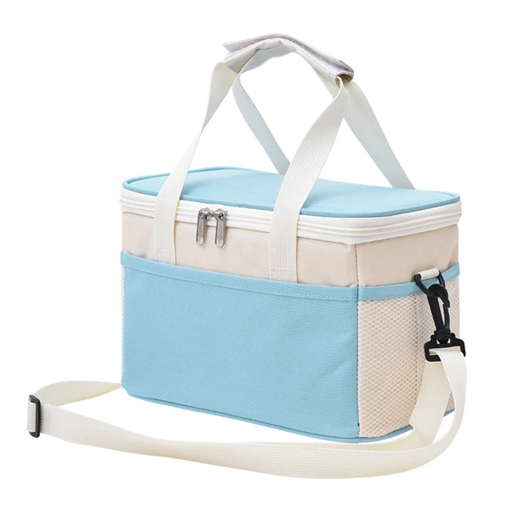 

Уличный пикник для офиса и школы с плечевым ремнем, изолированный охладитель для пляжа, контейнер для еды на молнии, 8 л, сумка для ланча, барб...