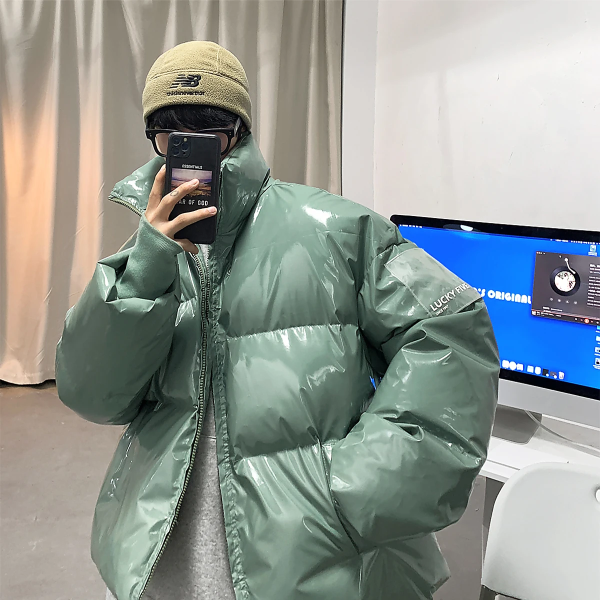 Oversized Waterproof Puffer Jackets Winter Mens Fluffy Coats Couples Harajuku Fashion High Quality Brand Clothing Teenage Casual