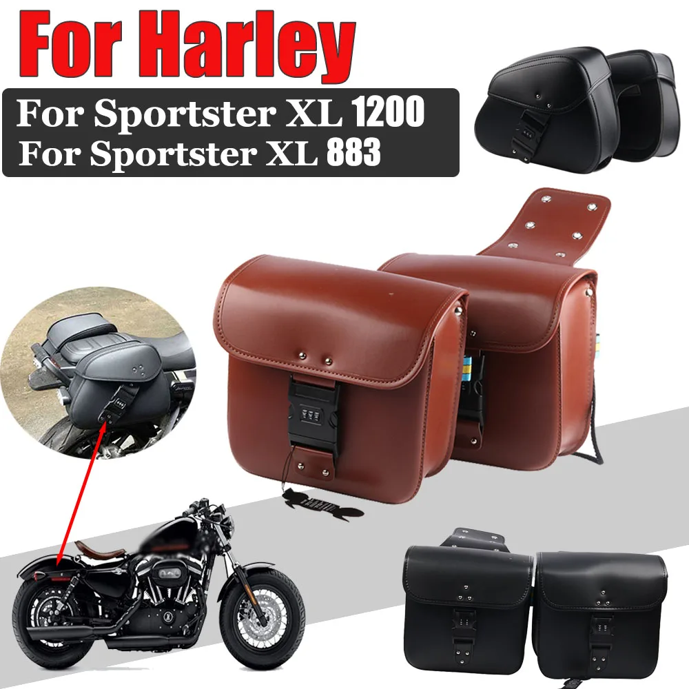 Для Harley Davidson Sportster XL 883 Iron 1200 Custom XL1200C кожаная сумка-седло для мотоцикла сумка