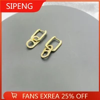 korean fashion cubic zircon gold plated earrings for women retro geometry drop pendant girl earrings 2022 jewelry