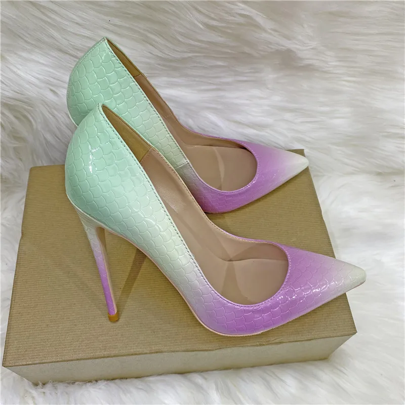 

Трендовая Женская разноцветная искусственная кожа с боковым задником, женская обувь на высоком каблуке, разные цвета, сексуальная Женская Классическая обувь на шпильке