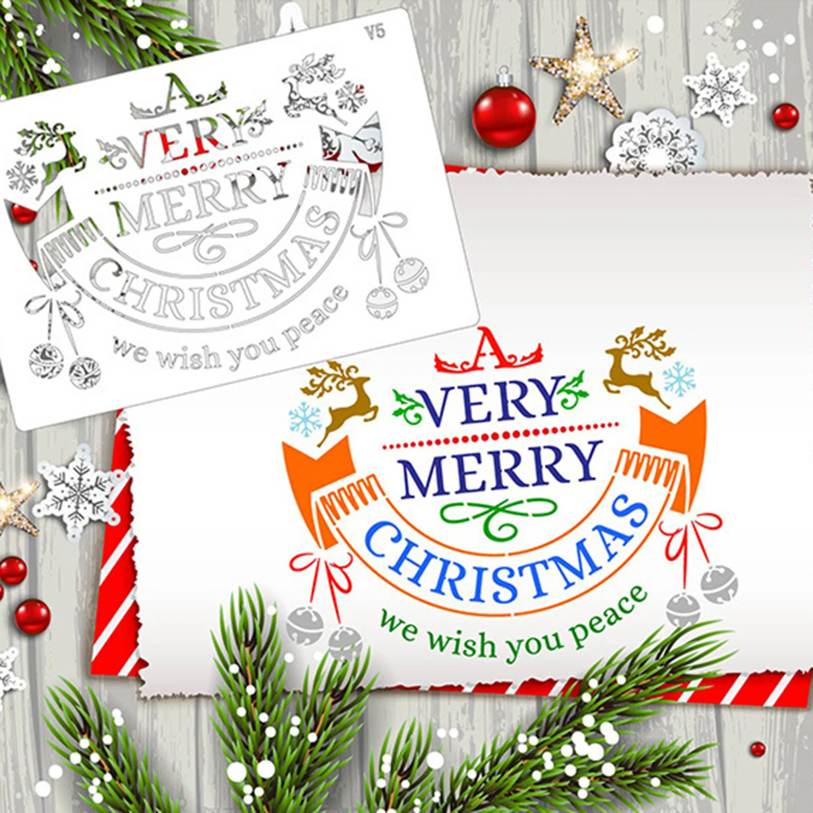 

Christmas Stencils Christmas Stencils For Painting On Wood Reusable Painting Stencils Creative Drawings Including Santa Claus