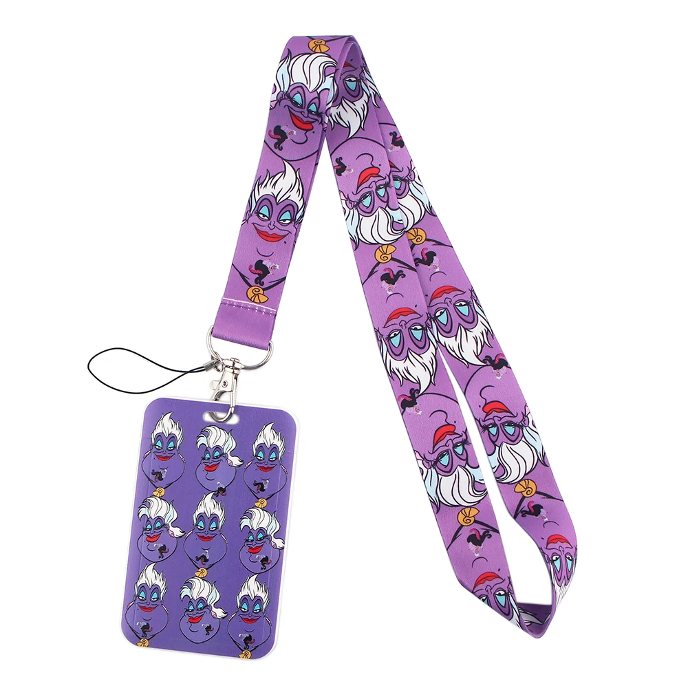 

Ursula The Little Mermaid Witch Lanyards Keys Chain ID Credit Card Cover Pass Mobile Phone Charm Neck Straps Badge Holder Gifts