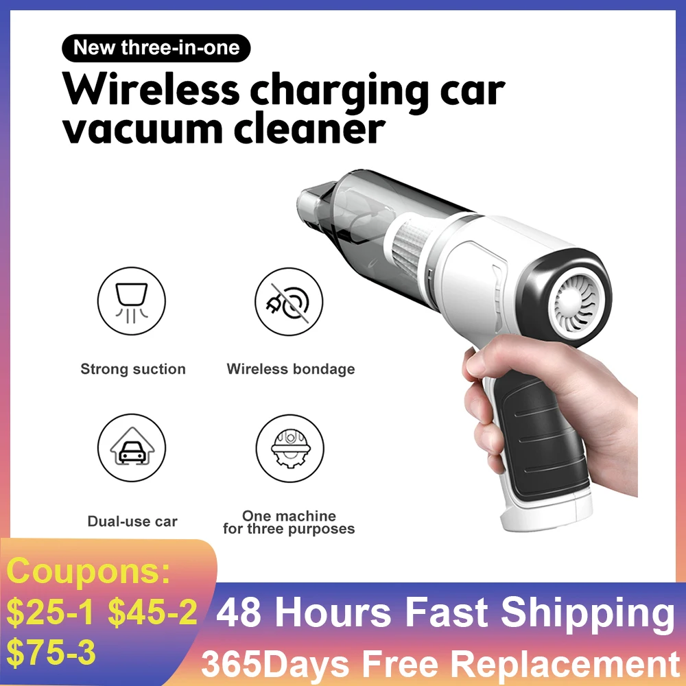 

9000Pa Car Vacuum Cleaner Wireless Dust Catcher 120W Rechargeable Vacuum Cleaner Car Home Dual Use Handheld Vacuum Cleaner