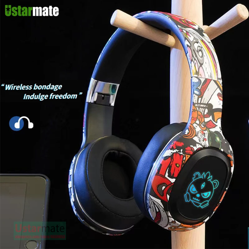 

Bluetooth 5.0 Wireless Headphone Sport Earphones Special Graffit Desgin for iPhone Samsung Mobile phone Tablet Coputer EarBut011