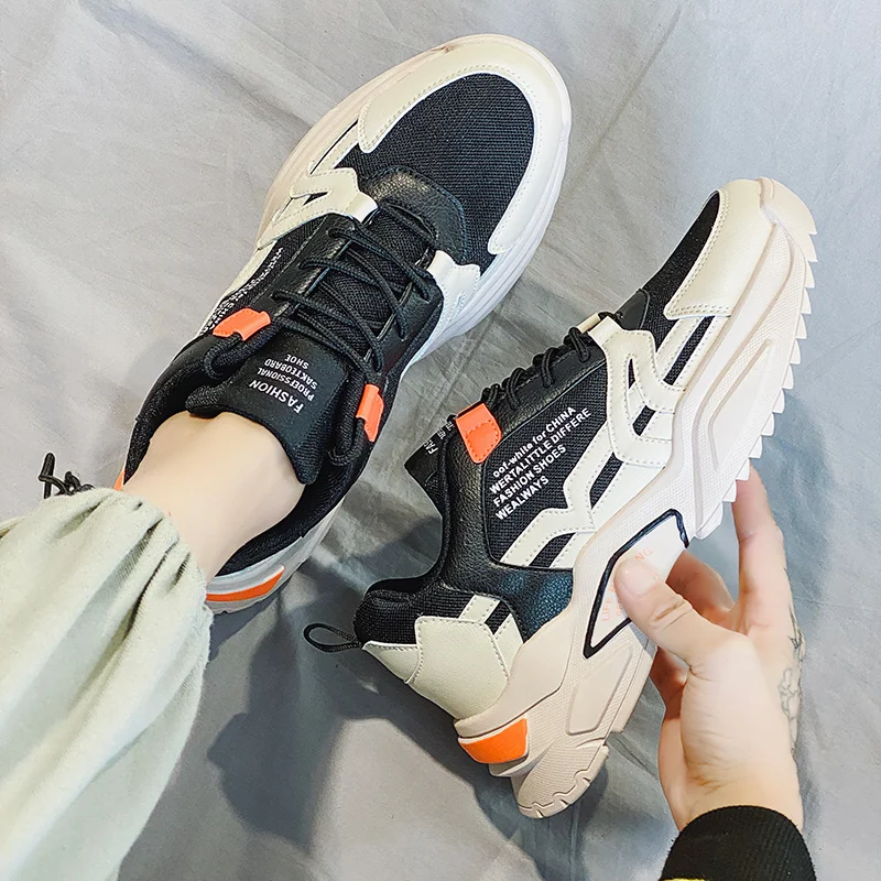 

Men Casual Summer Light Weight Height Increased Sports Chunky Daddy Shoes Breathable Mesh Running Sneakers