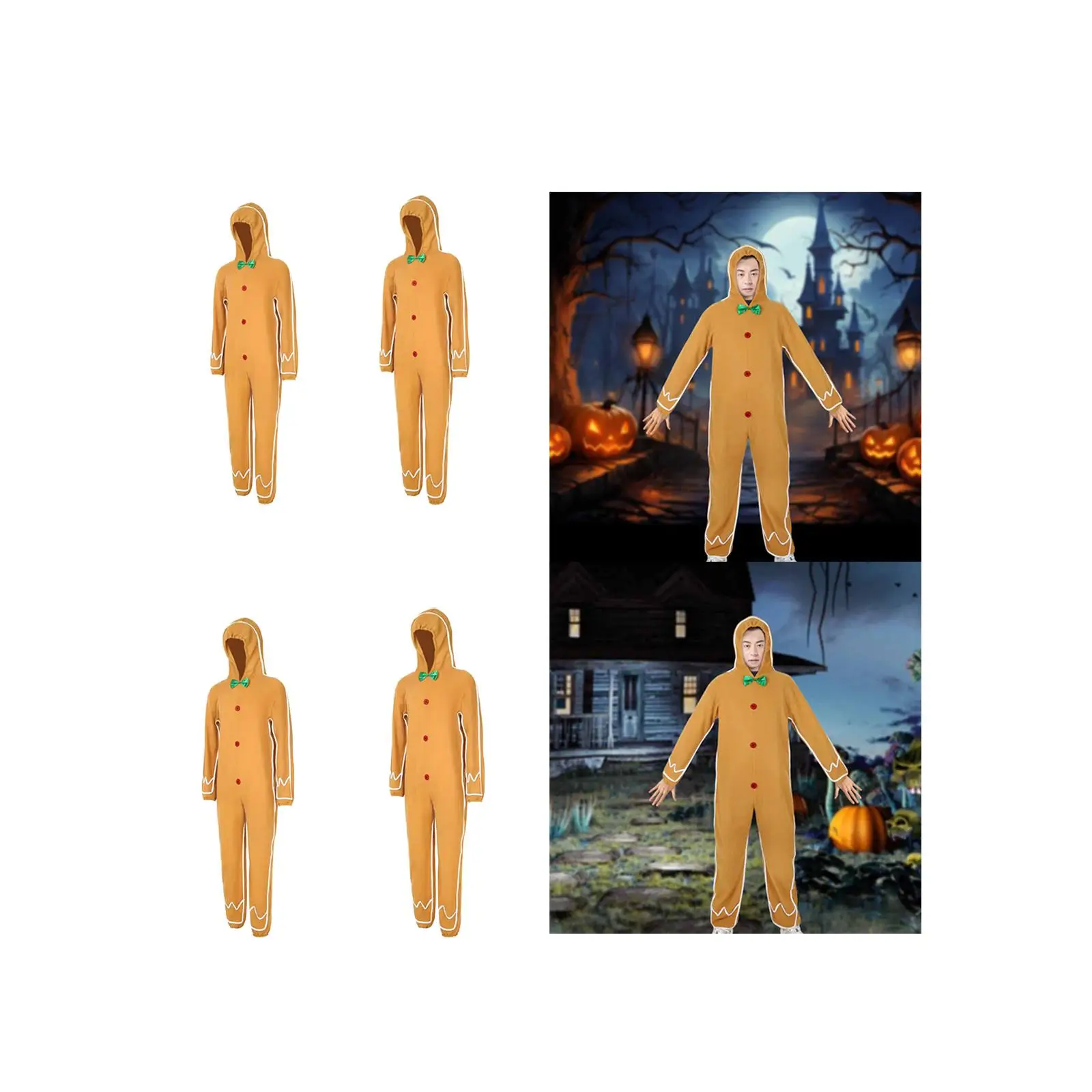 Пряничный костюм забавный рождественский наряд для вечеринки праздничной