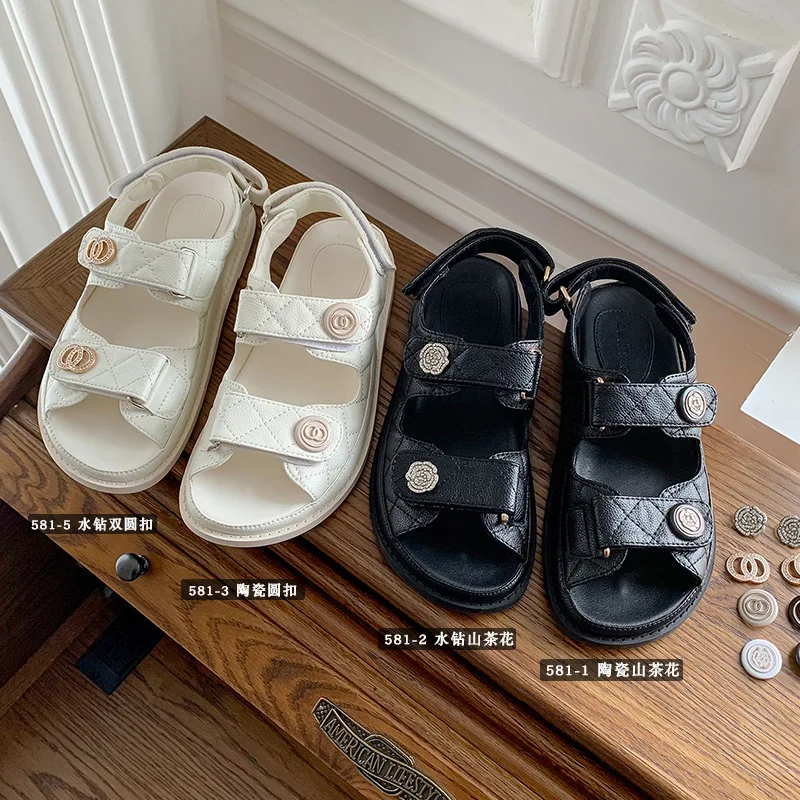 

New Luxury US designer Shoes Slipper Summer Brand Desinger PU leather Women's Sandal Casual Slides Outdoor Female Flip Flops