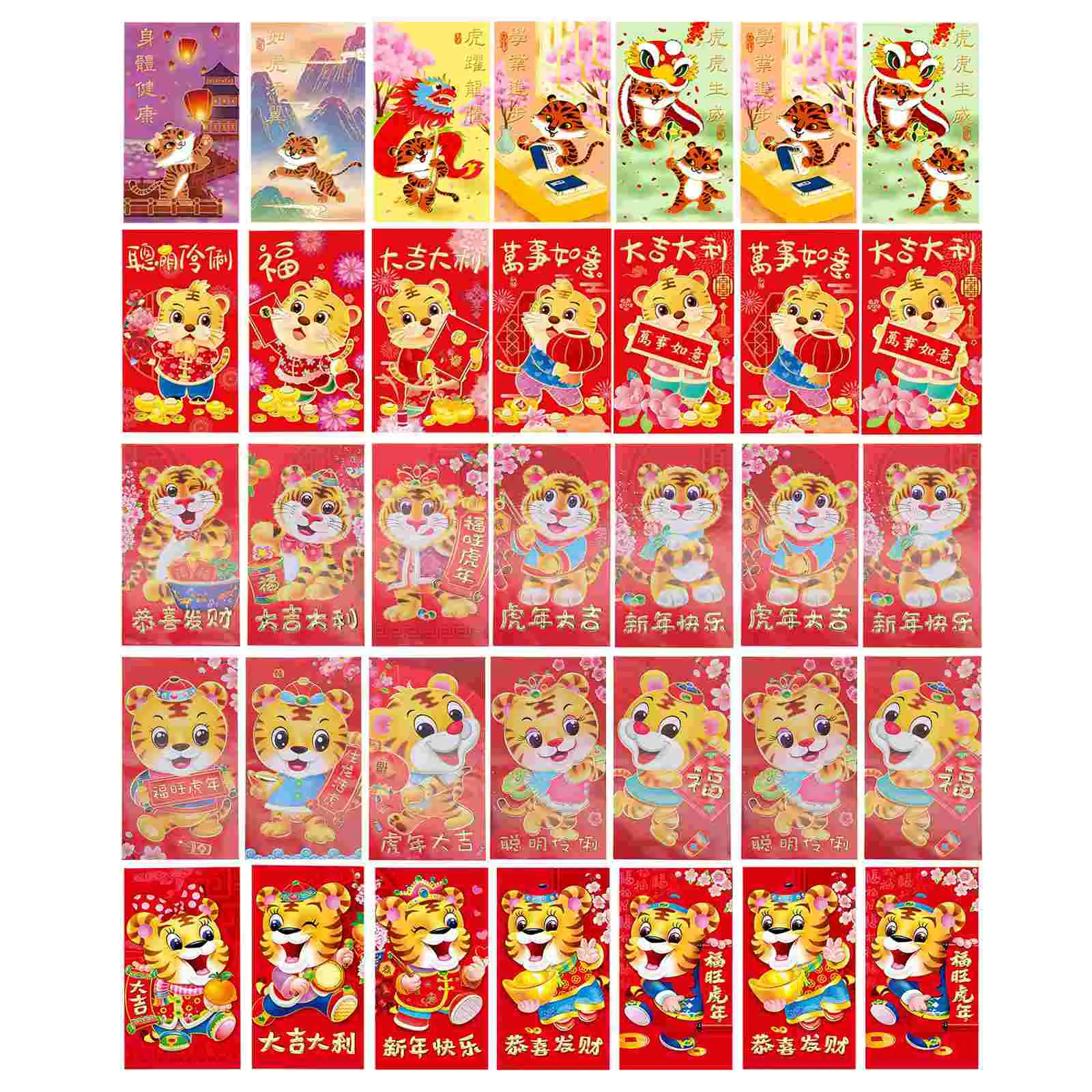 

Year New Envelopes Chinese Money Red Spring Festival Packets Hongbao Envelope Hong Bao Pocket Supplies Party Pockets Bags Wrap