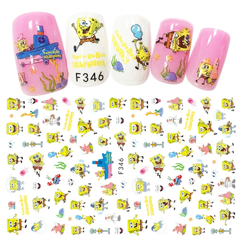 

3D Anime Character Nail Decals Adhesive Stickers Disney Mermaid Stitch Donald Duck Cartoon Nail Stickers Nail Art Supplies