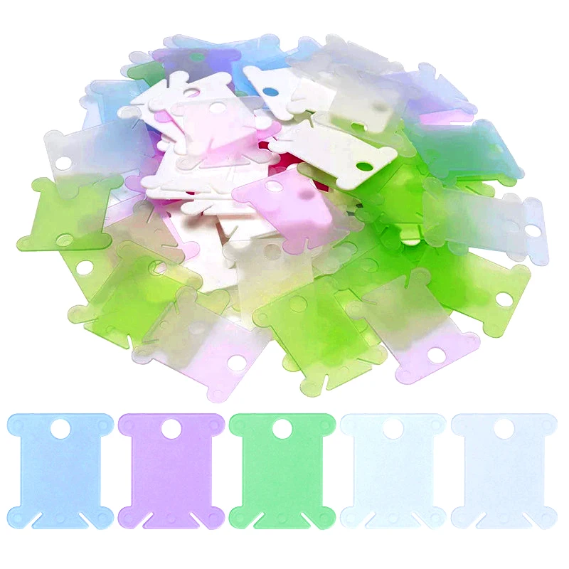 

30pcs Plastic Embroidery Floss&Craft Thread Bobbins for Storage Holder Cross Stitch Sewing Supplies Cross-stitch wound board