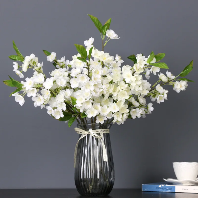 

Artificial Cherry Blossom Flower Branch Silk Fake Peach Bouquet Wedding Party Flowers Arrangement Home Garden Study Decoration