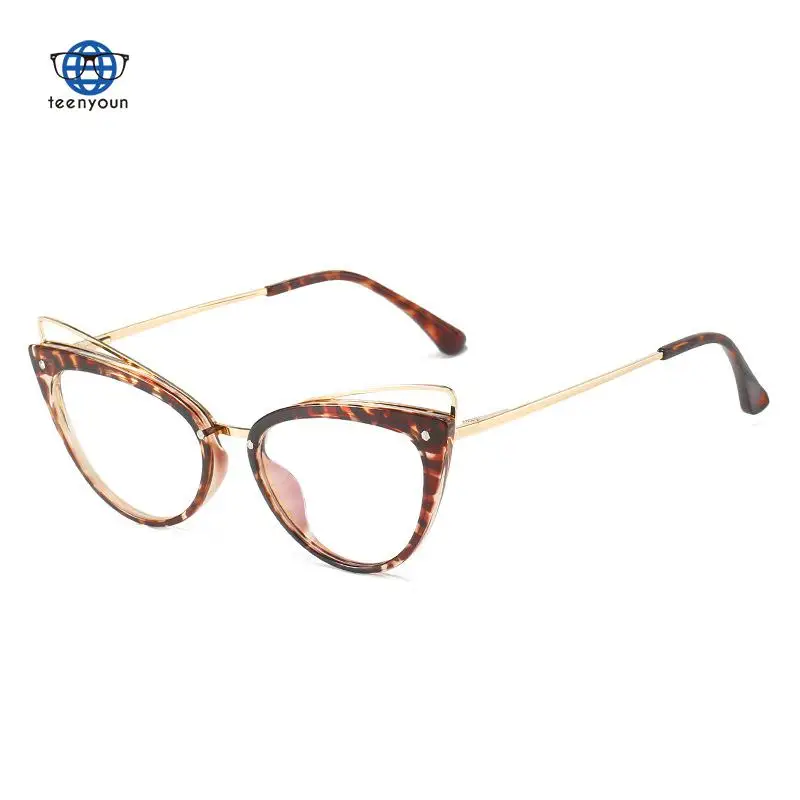 

Teenyoun 2022 New Cat Eye Eyewear Luxury Brand Punk Network Red Punk Eyeglass Frame Tr90 Fr