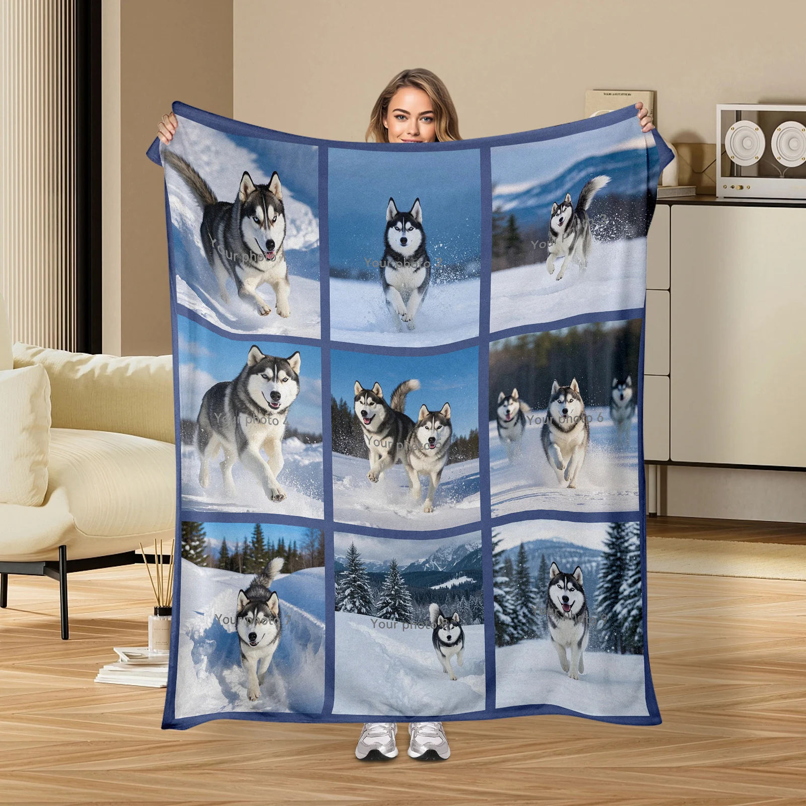 Кашемировое одеяло с изображением собаки Nike