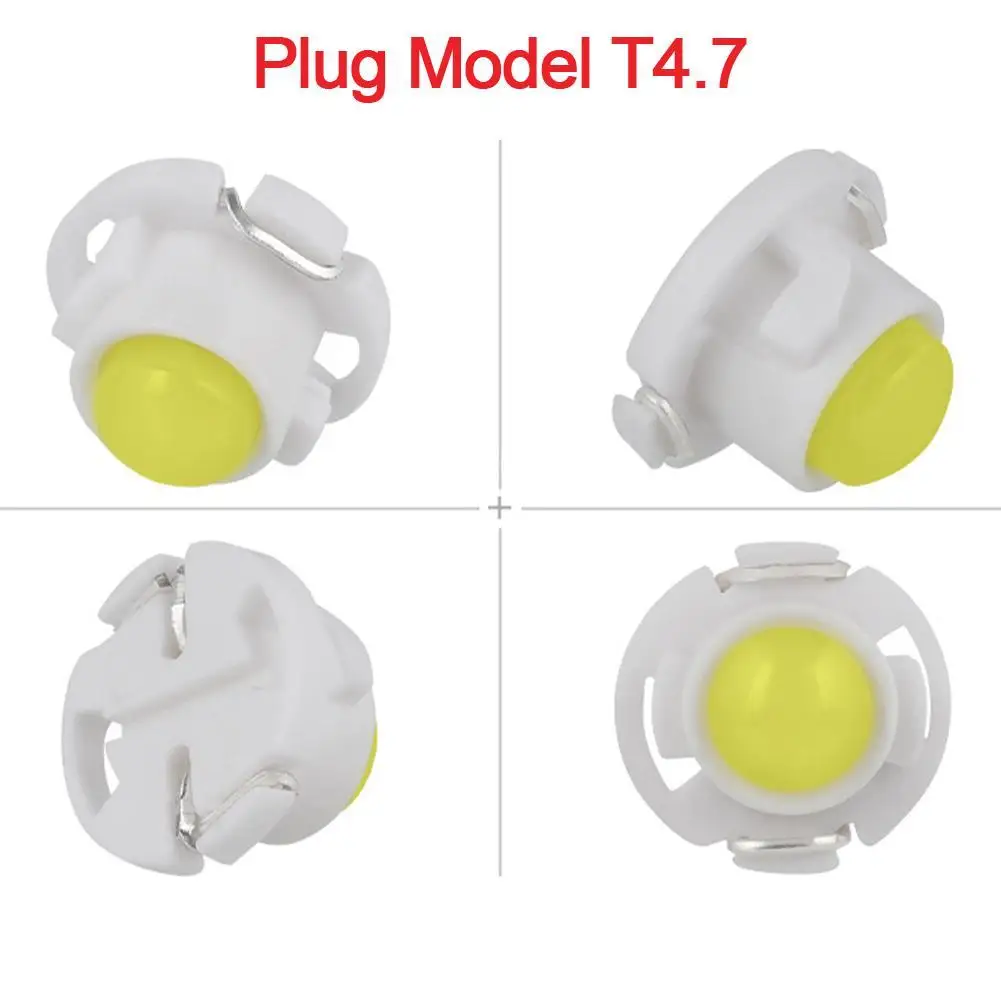 10Pcs Super Bright T3 T4.2 T4.7 COB Led Bulb CANbus Car Interior Lights Indicator Dashboard Central Control Lamp Instrument - купить по