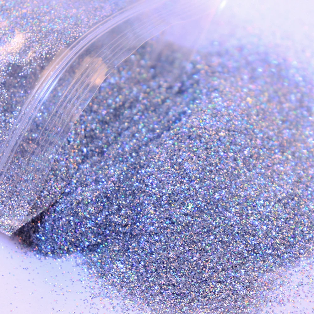 

10g/Bag 0.2mm Laser Iridescent Nail Art Glitter 1/128 Ultra-thin Shimmer Dust Gold Silver Chrome Sparkly Powder Manicure Decors