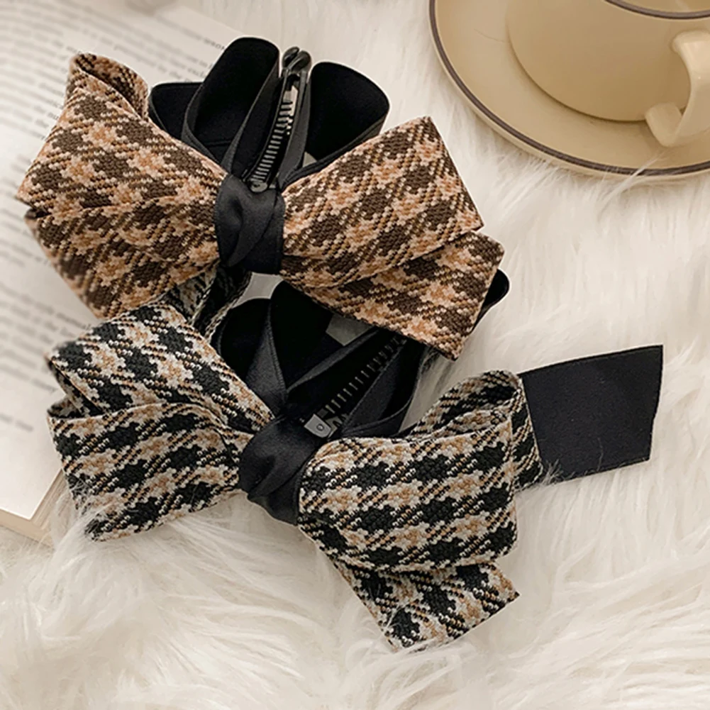 

Simple Temperamental Plaid Bow Banana Clip Fashion Ponytail Holder Hair Clips Hairpins Barrettes Women's Hair Accessories