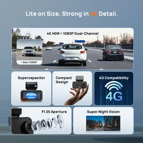 Видеорегистратор 70mai A810 Lite 4K с GPS и голосовым управлением — фото товара