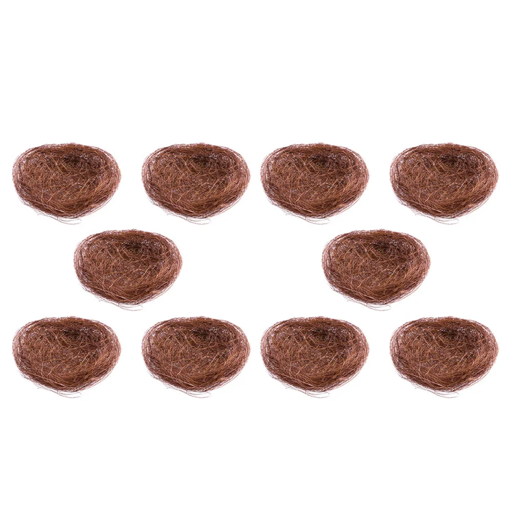 

10 Pcs Simulated Bird Nest Woven Basket Small Animals Silk Natural Home Decor