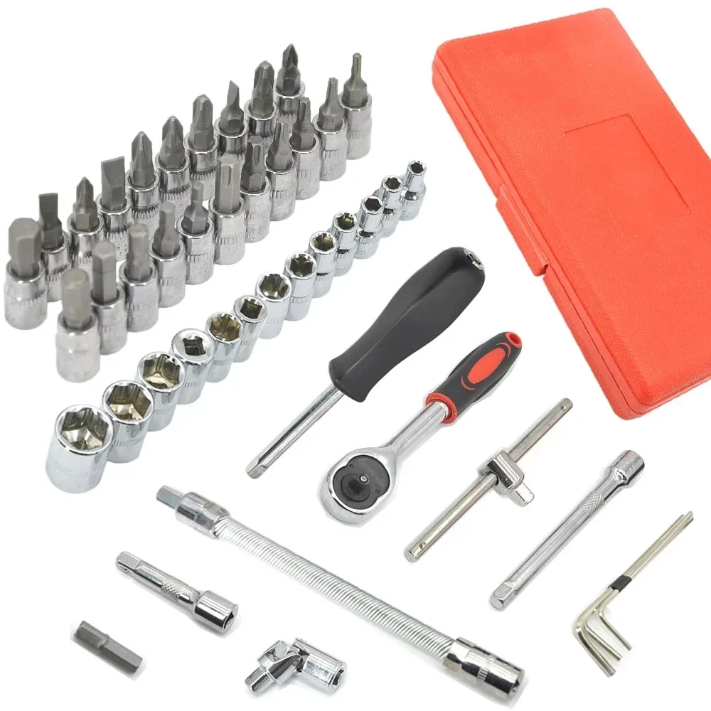 46 шт. универсальный ручной инструмент для ремонта автомобилей набор торцевых