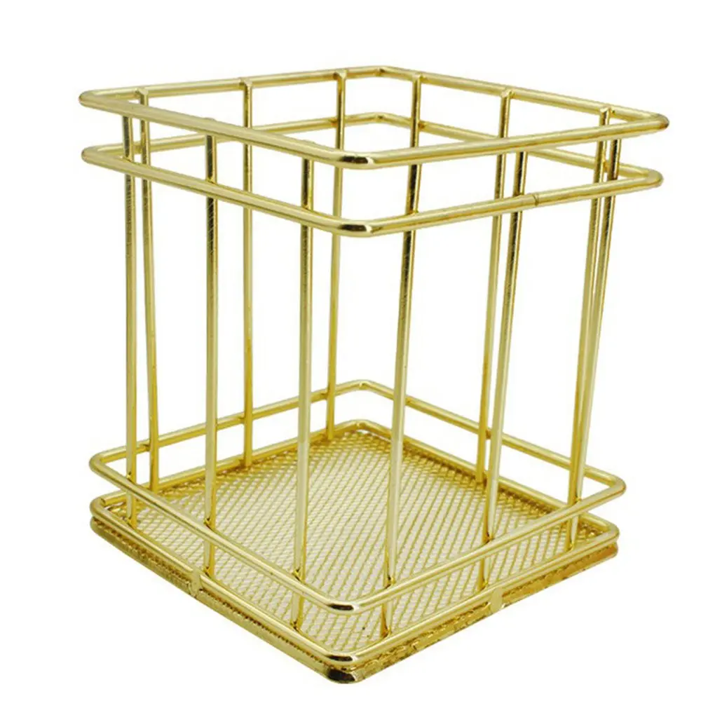 

Настольный держатель для ручек INS, металлический чехол для школы и офиса, Золотая или розовая золотая коробка, настольный карандаш ручка Орг...