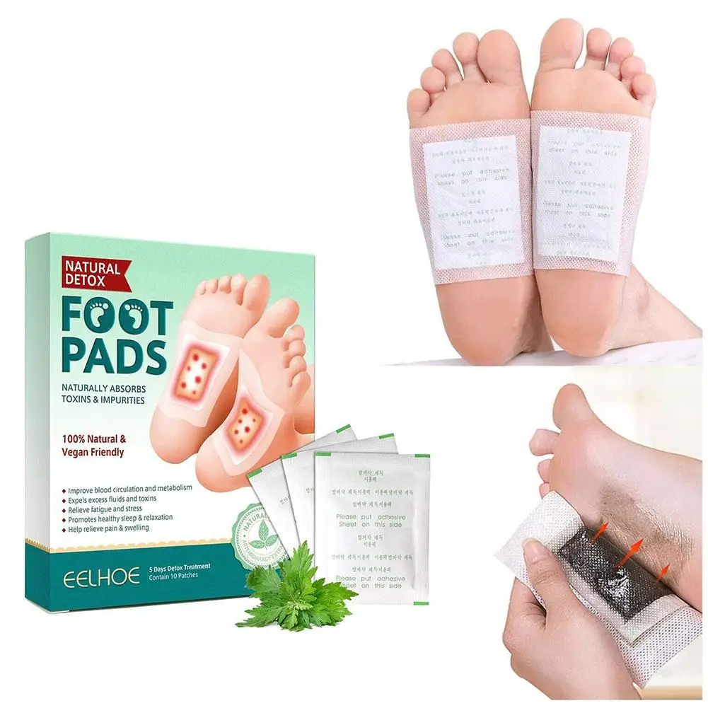 

10pcs Foot Patch Heel Fatigue Pain Relieving Plaster Relieve Stress Detoxification Help Sleeping Body Health Detox Pad