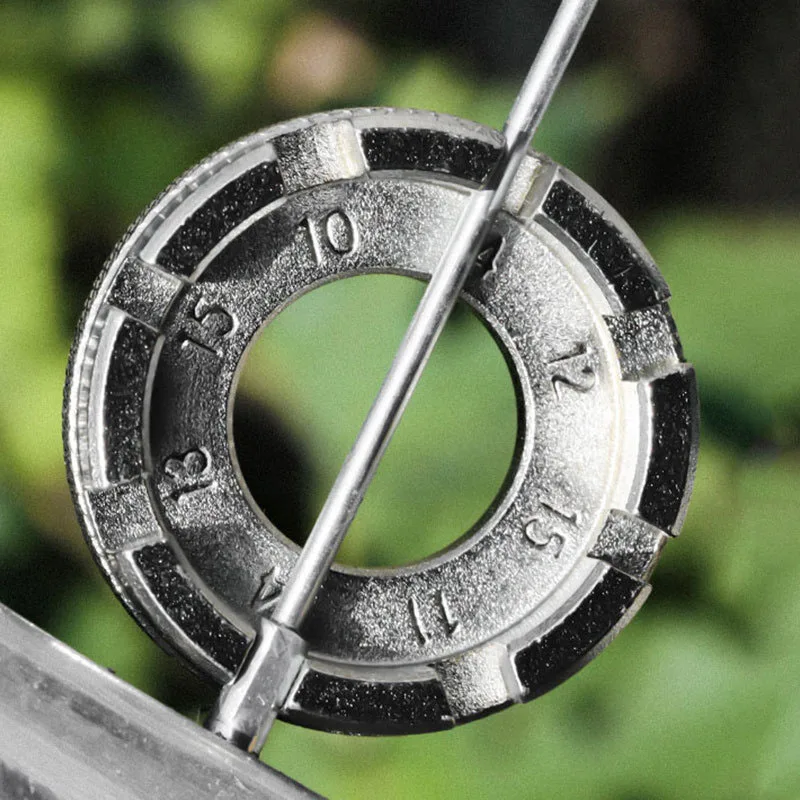 

KOQYOX Bicycle Spoke Nipple Wrench 8 Way Groove Bike Wheel Rim Adjuster Spanner Galvanized Repair Service Tool Key TOL-108