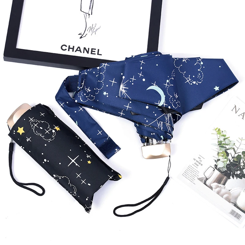 

Простой Зонт с мультяшными рисунками для женщин водонепроницаемый в Академию солнце складной дождь студенческий Карманный Зонт маленький ...