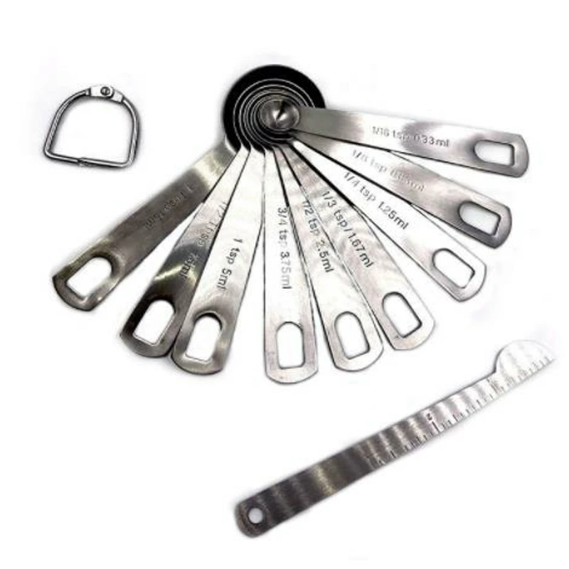 

new measuring spoon stainless steel covered 10 times baking spoon suits seasoning spoon scale kitchen gadget
