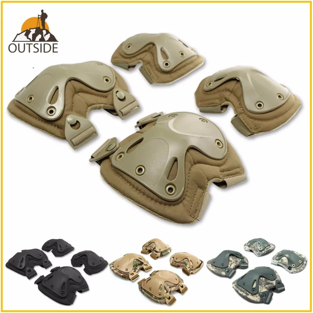 

4 PCS Tactical Paintball Accessories Protection Knee Pads & Elbow Pads Set for Outdoor Climbing Skating Training Elbow Kneecap