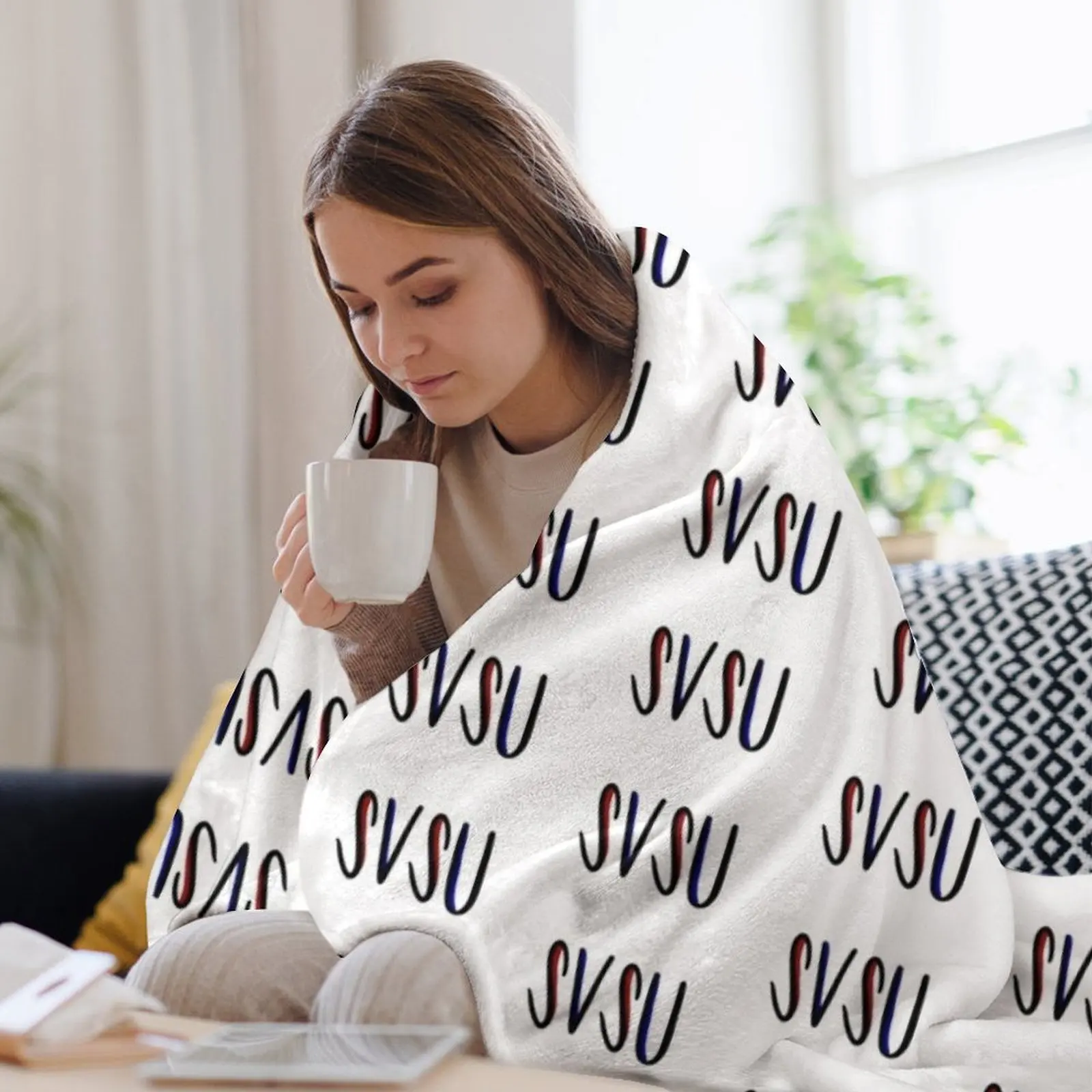 SVSU- Saginaw Valley Плед Винтажные одеяла для волос