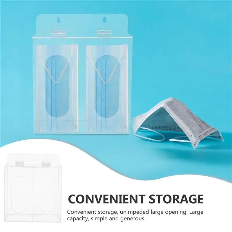 

Acrylic Mask Box Disposable Mask Holder Clear Face Mask Dispenser Wall Mounted Mask Holder Mask Flip Wall Hanging Mask Dispenser