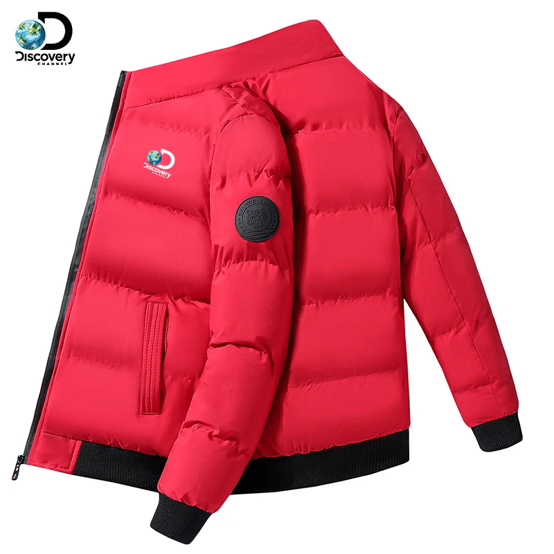 2022 New Discovery Channel Men's Cotton Stand Collar Winter Coat Thickened Warm Fashion Street Style Outdoor Jacket