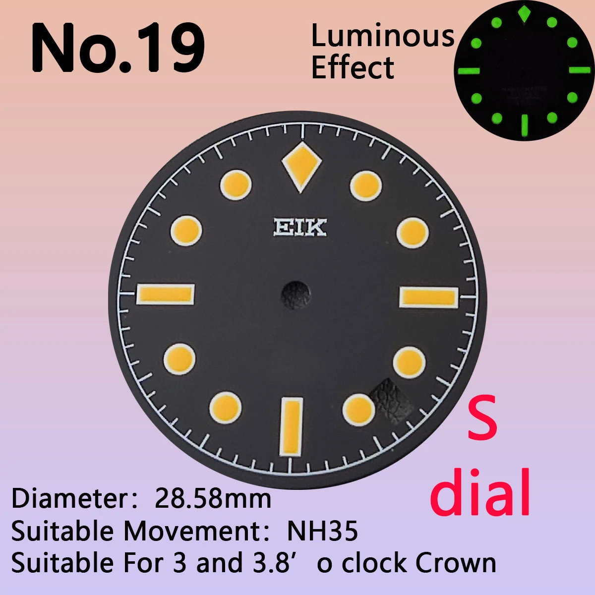 

Часы наручные NH35 NH36 с S-циферблатом, 28,5/29 мм, различные цвета