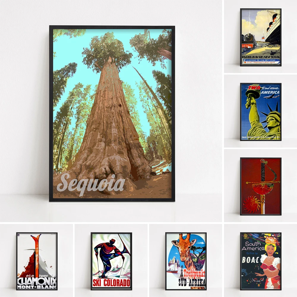 Художественный дорожный постер из Калифорнии в национальном парке Sequoia домашний
