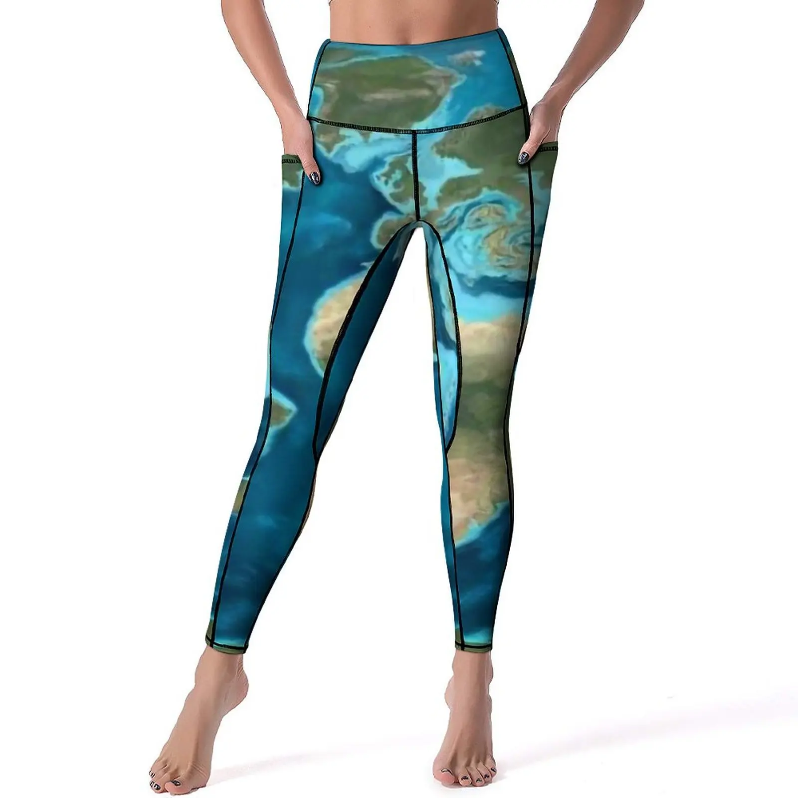 

Earth Map Leggings Sexy 65 Million Years Ago Push Up Yoga Pants Elegant Quick-Dry Leggins Lady Graphic Gym Sports Tights