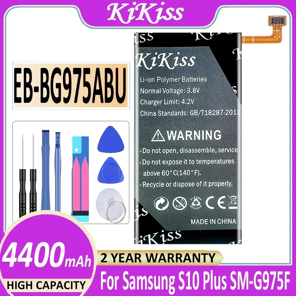 Аккумулятор KiKiss 4400 мАч для Samsung Galaxy S10 Plus + S10Plus EB-BG975ABU/DS SM-G975F/W G975W G9750 Bateria