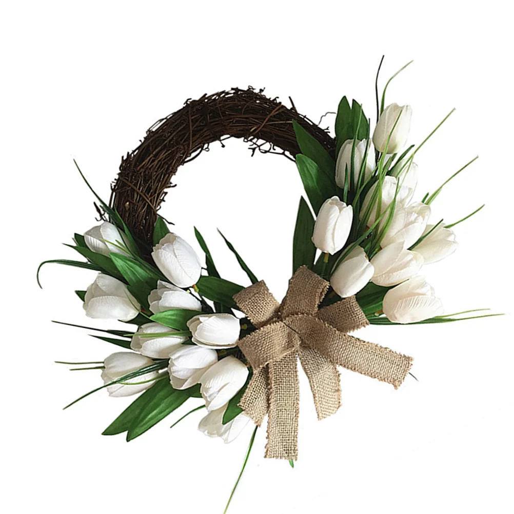 

1 pc Party Door Wreath Flower Wreath Door Wreaths Burlap Wreath Front Door Wreath Simulation Door Wreath