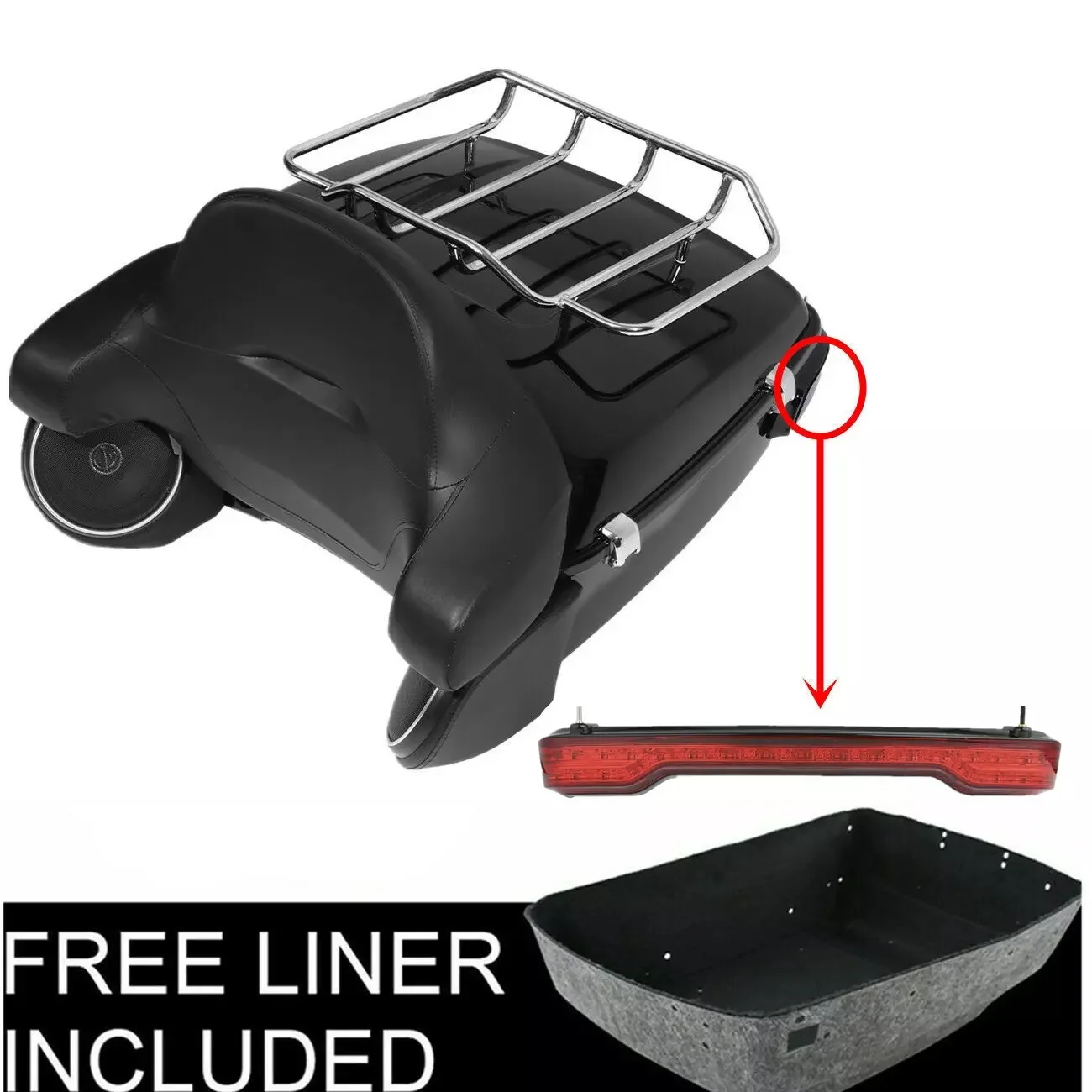 Мотоциклетный King, спинка багажника, светильник, динамики для Harley Touring Electra Glide 2014-2025