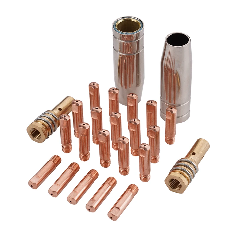 

20Pcs Welding Torch Nozzle Part Kit Conical Nozzle Sleeve Rod Tool Set for Welder Accessories welding machine 0.8MM/1.0MM