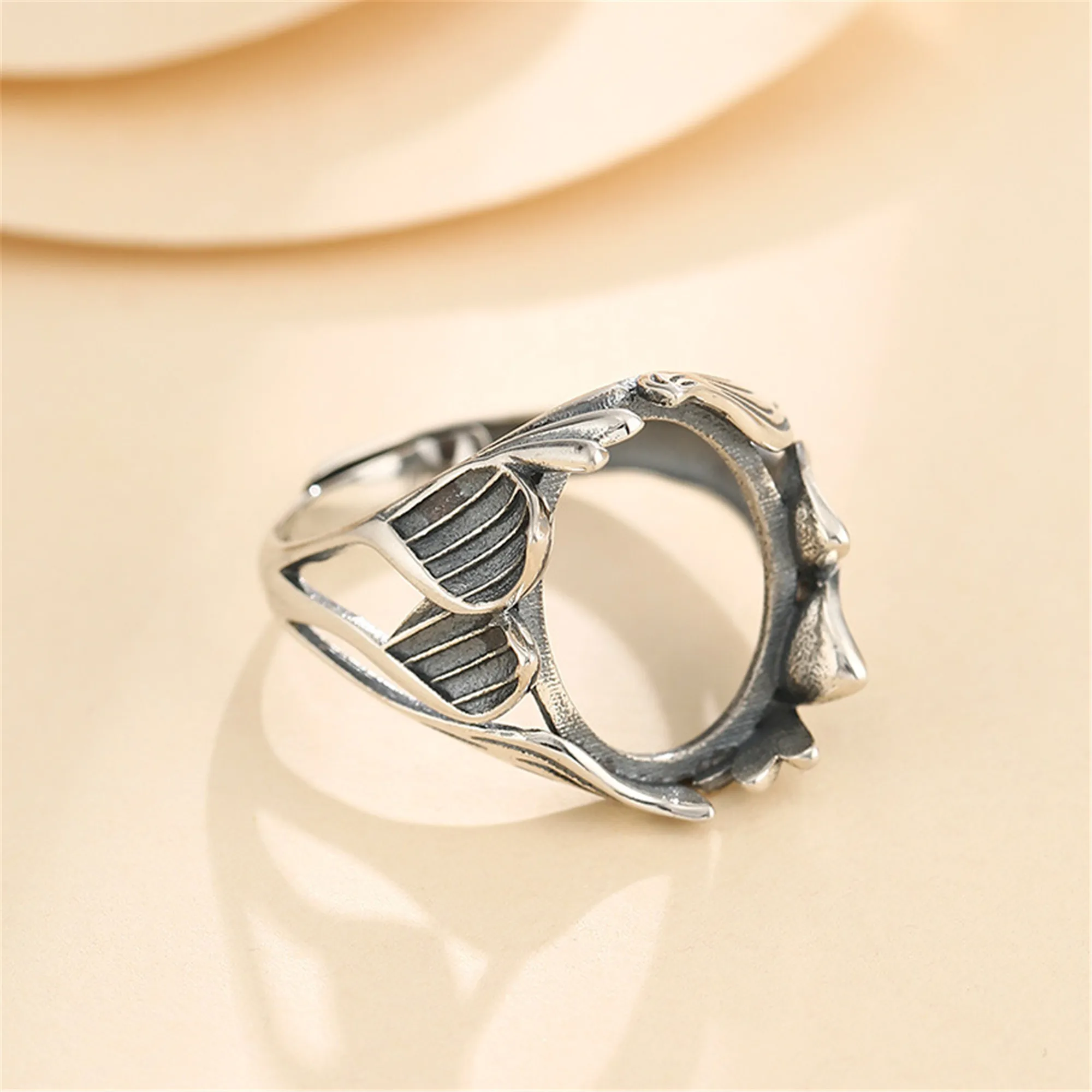 Кольцо регулируемое для 13x17 мм овальные кабошоны в античном стиле из тайского