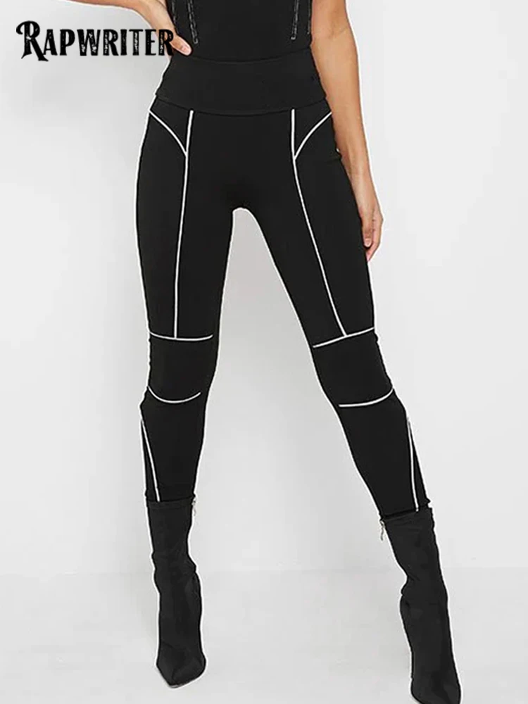 

Брюки-карандаш женские контрастные в полоску, с высокой талией