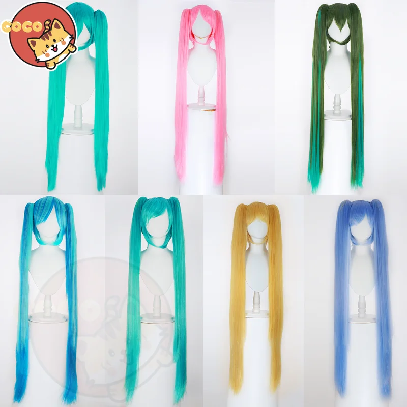 

CoCos VOCALOID Miku Cosplay Wig Miku 120cm Long Heat Resistant Synthetic Hair Clip Ponytails Wigs Miku Cosplay All Coloer Hair