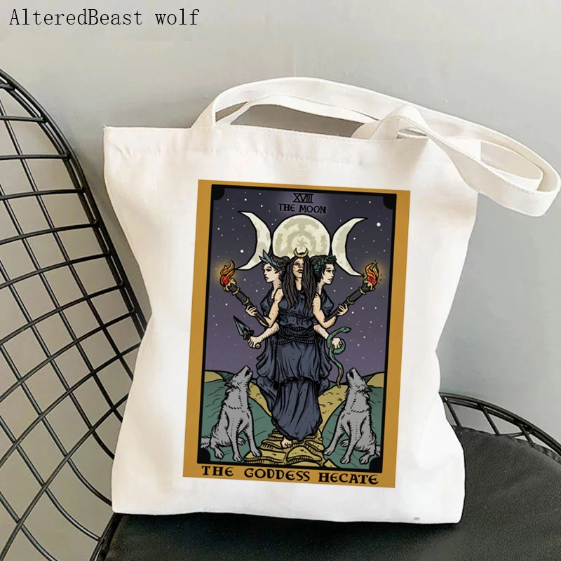 Женская сумка на плечо WITCH Wheel of the Year magic Tarot Card witchy Canvas Bag Harajuku Shopper женская |