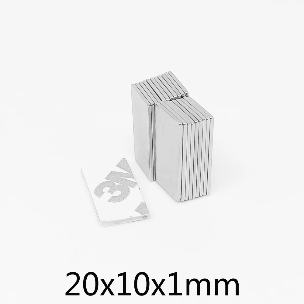 

10/20/50/100/150/200/300 шт. 20x10x1 прямоугольный сильный редкоземельный неодимовый магнит с лентой 3 м 20*10*1 блочные магниты 20x10x1 мм