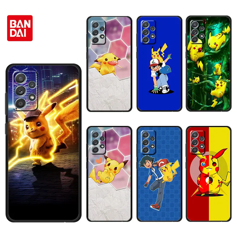 

Bandai Phone Case For Samsung Galaxy A12 A52 A51 A71 A72 A11 A13 A02s A22 A03 A21s Cover Silicone Funda Cute Pikachu Kawai Pikas