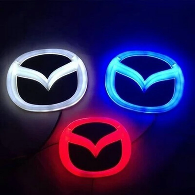 

4D Car LED Emblem Front Grille Rear Styling Sticker for Mazda Logo 2 3 6 RX8 RX7 CX7 8 CX5 MX5 323 Auto Light Badge Accessories