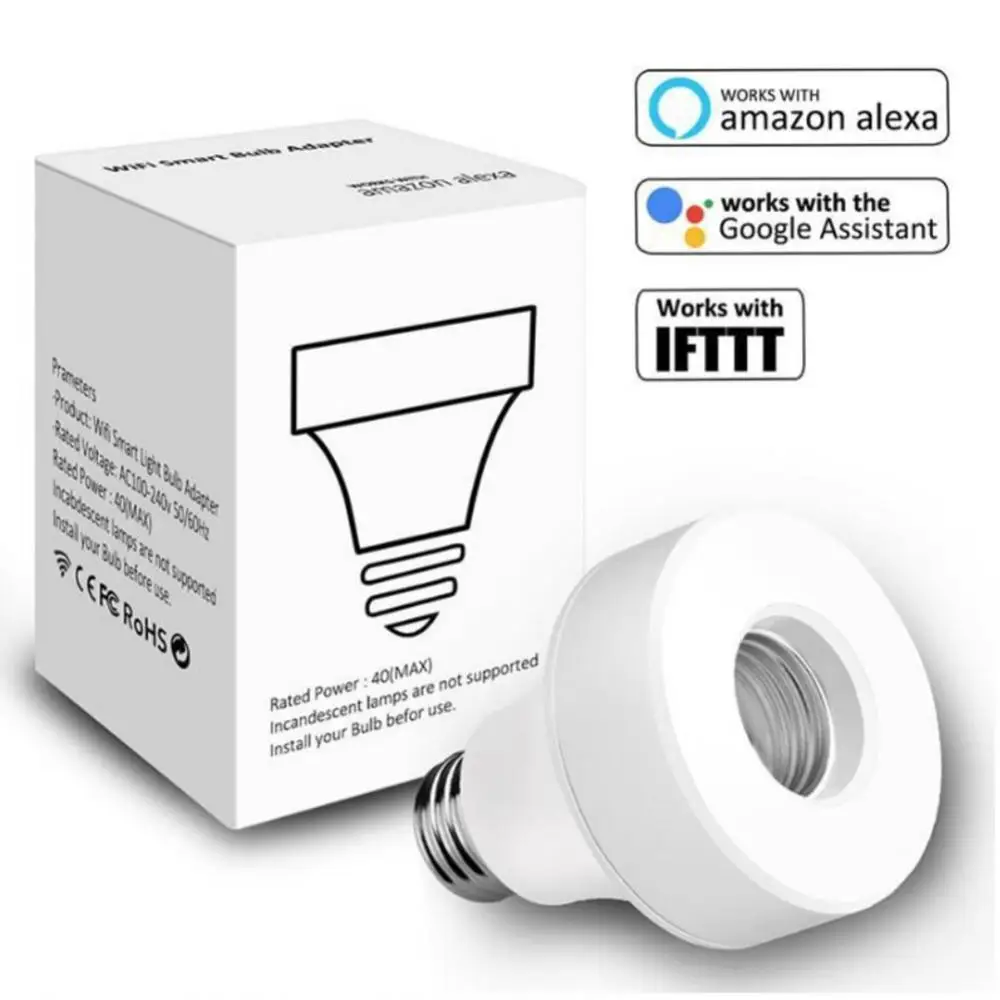 

Tuya Smart Lamp Holder WiFi Remote Control Timing Wireless Switch LED Bulb Smart Lamp Holder E26/E27 Screw Alexa Google Home