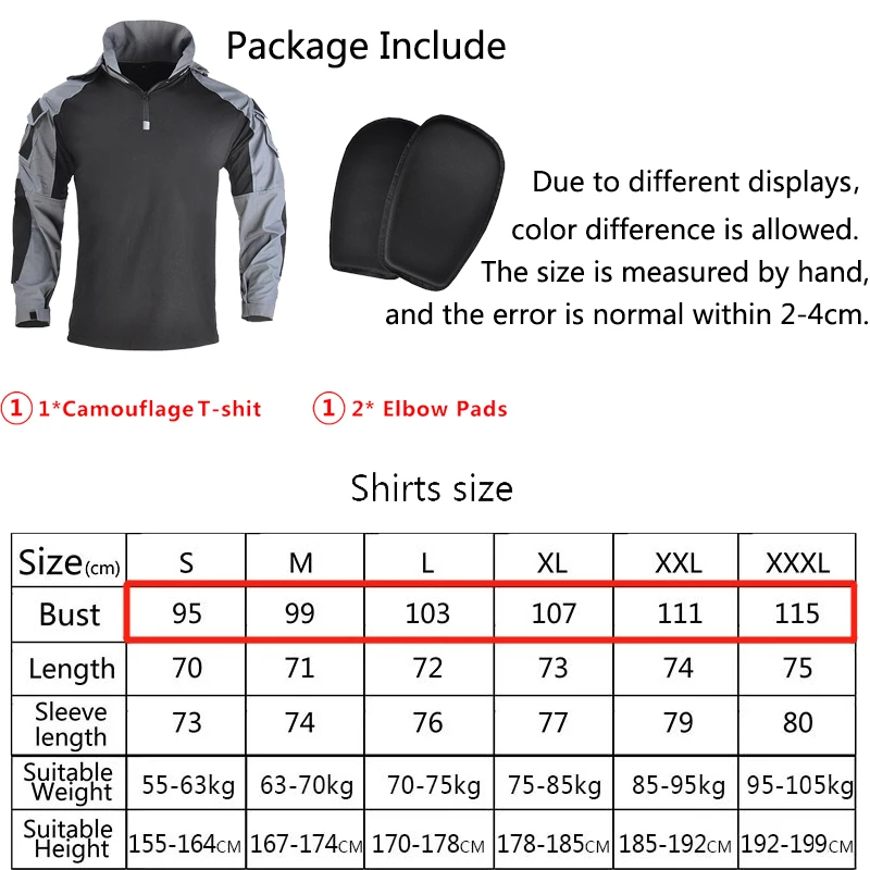 Tactical Hooded Shirt with Pads Camouflage Blouse Combat Uniform Army Fans Airsoft Hunting Outfit Fishing Shirt Men Clothing