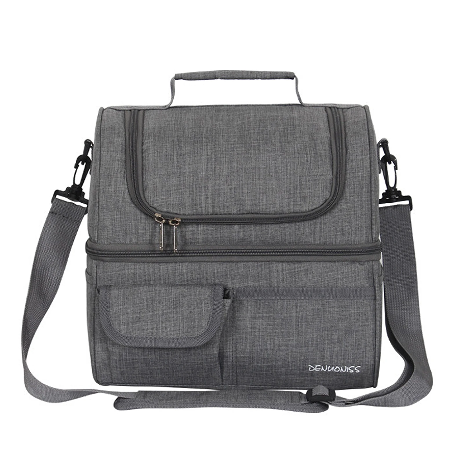 

Outdoor Picnic Dual Compartment Insulated Cooler Bag Camping Waterproof Leakproof Lunch Bag Box with Shoulder Strap